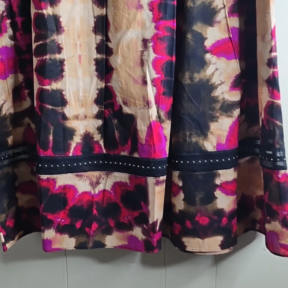 DKNY Women's Leaf Print A-Line Skirt Large - Picture 16 of 16